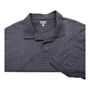 Men's Roundtree And Yorke Short Sleeve Polo Shirt Navy With Blue White Dots 2XL